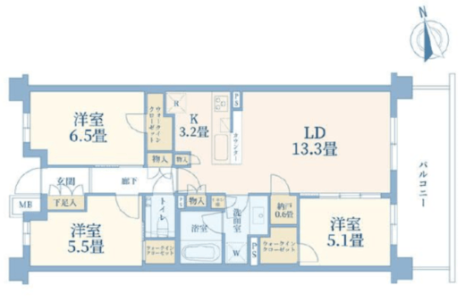 ザ・パークハウスあざみ野一丁目 1階 間取り図