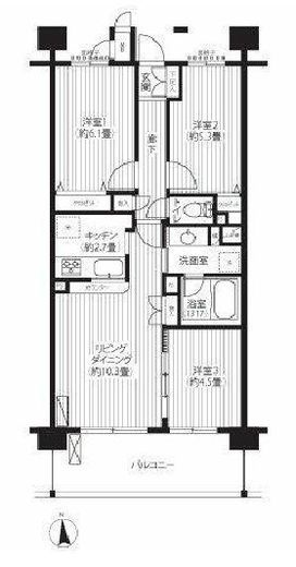ピエス綱島 701 間取り図