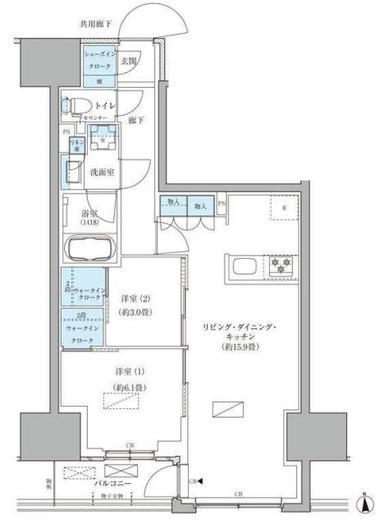 パークアクシス品川天王洲アイル 1206 間取り図