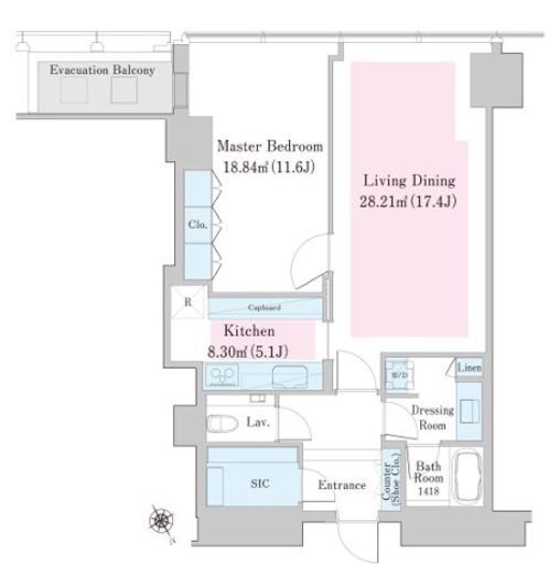 ラ・トゥール新宿ファースト 2401 間取り図