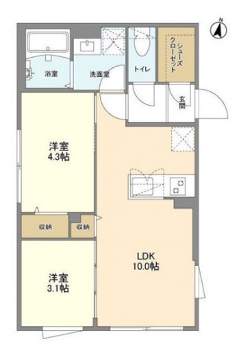 ウェルスクエア方南町Ⅱ 101 間取り図