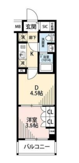 メイクスアート川崎Ⅳ 2階 間取り図