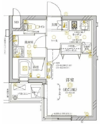 ディアレイシャス武蔵新城 5階 間取り図