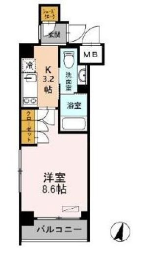 カスタリア武蔵小杉 101 間取り図