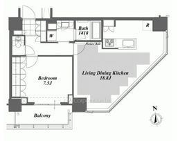 ブリリアイストタワー勝どき 2907 間取り図