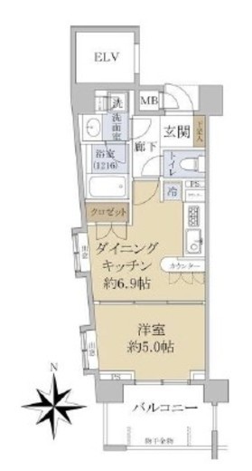 エスコート早稲田 6階 間取り図