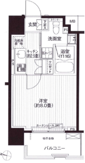 コスモグランス南品川 605 間取り図