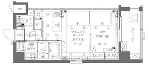 ZOOM新宿西落合 6階 間取り図