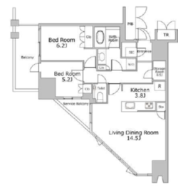 プラウドタワー渋谷 12階 間取り図
