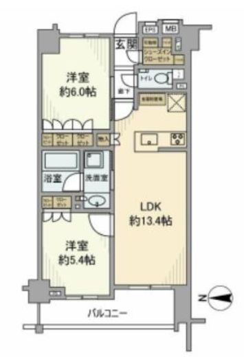 オープンレジデンシア千駄木 2階 間取り図