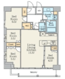クレストコート池上 1402 間取り図