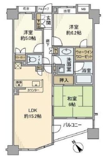 小石川ザ・レジデンスイーストスクエア 3階 間取り図