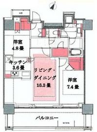プラウドタワー千代田富士見レジデンス 16階 間取り図