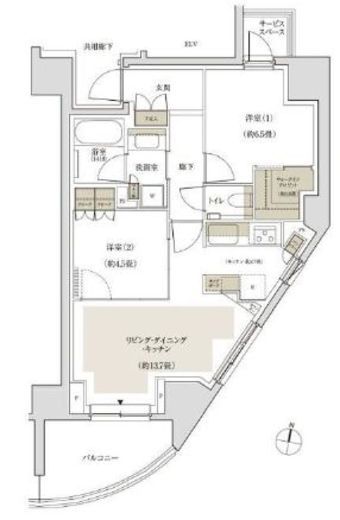 パークホームズ十条 8階 間取り図