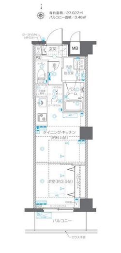 ZOOM中野West 2階 間取り図