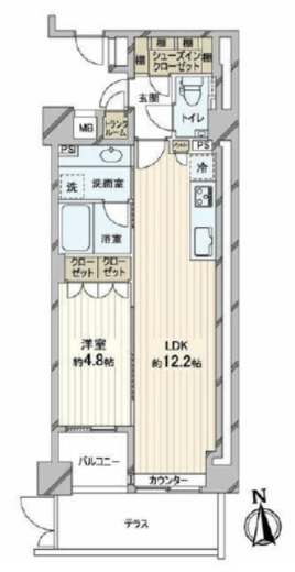 ブリリア恵比寿id 1階 間取り図