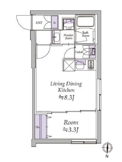 アトリオフラッツ清澄白河 502 間取り図