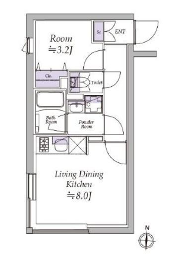 アトリオフラッツ清澄白河 303 間取り図