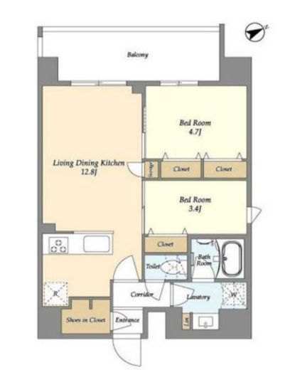 グランカーサ町屋Ⅱ 602 間取り図