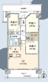 ブリリア小金井桜町 6階 間取り図