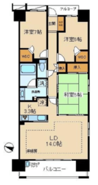 亀戸レジデンス 13階 間取り図
