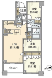 ブランズ牛込柳町 4階 間取り図