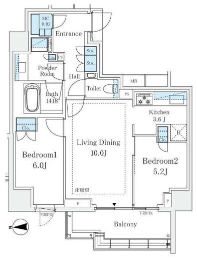 ザ・パークハウス代々木大山 501 間取り図