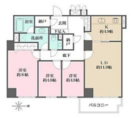 広尾ガーデンヒルズ 5階 間取り図