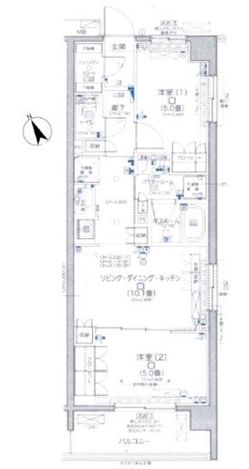 デュオステージ北千住 2階 間取り図