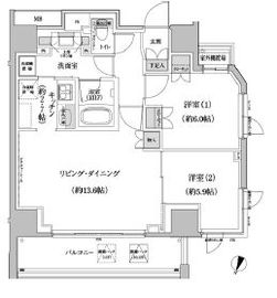 パークハビオ渋谷本町レジデンス 1201 間取り図