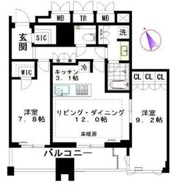 プラウドタワー渋谷 10階 間取り図