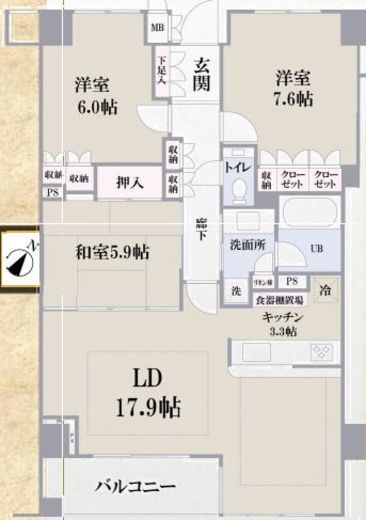 プレノ小石川 4階 間取り図