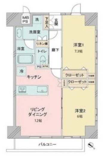 マイキャッスル代々木 12階 間取り図