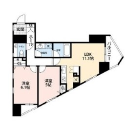 グラントレゾール西日暮里 5階 間取り図