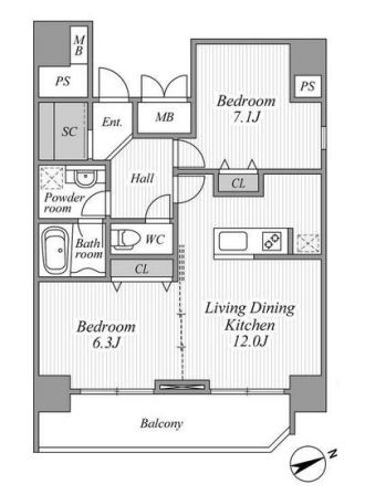 AZABU PARKHAUS 802 間取り図