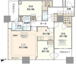 クレストプライムタワー芝 14階 間取り図
