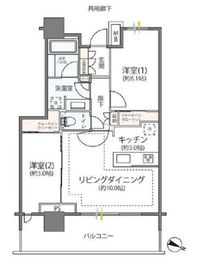 リーフィアタワー海老名アクロスコート 3階 間取り図