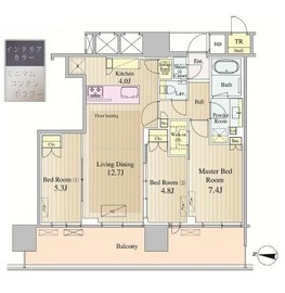 ブリリアタワー池袋 19階 間取り図