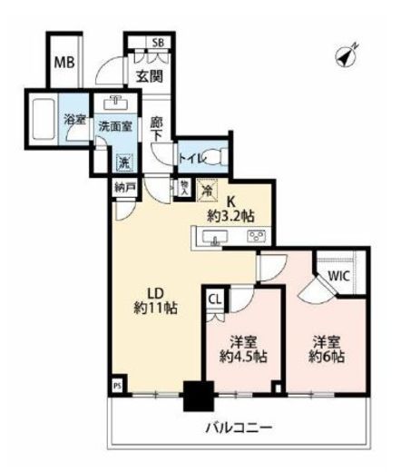 リヴァリエ 23階 間取り図