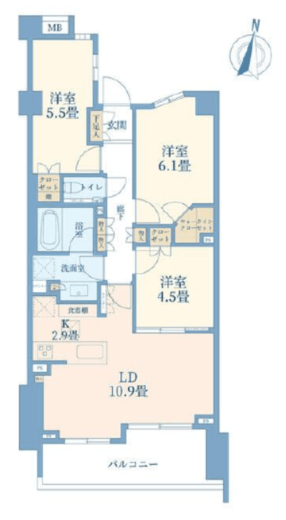 ブランズ弦巻二丁目 1階 間取り図