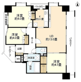 ナイスグランソレイユ東陽町 3階 間取り図