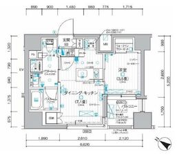 デュオステージ川崎 9階 間取り図