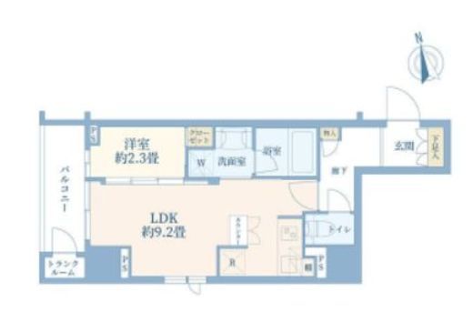 グローリオ新宿夏目坂 8階 間取り図