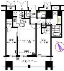 プラウドタワー渋谷 16階 間取り図