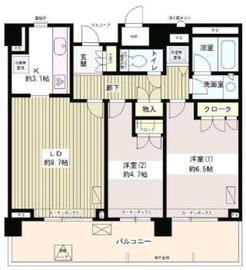 パークハイム中野坂上 2階 間取り図