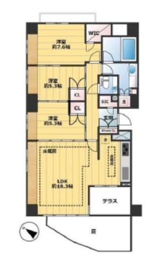 グローリオ蘆花公園 1階 間取り図