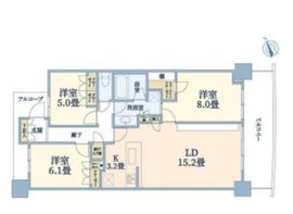 みなとみらいミッドスクエア ザ・タワーレジデンス 4階 間取り図