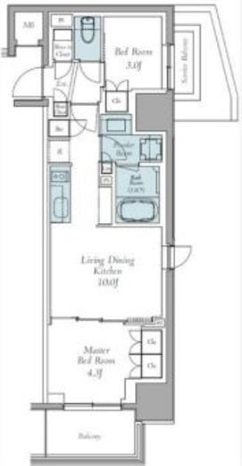 クレストコート東中野 504 間取り図