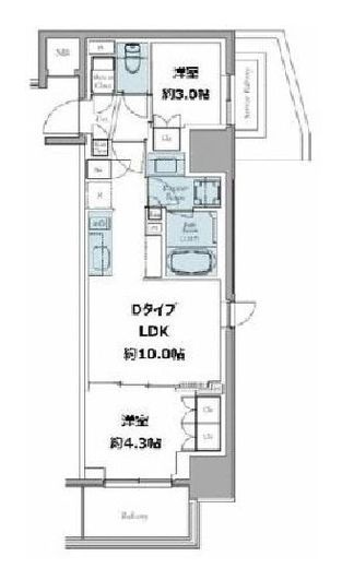 クレストコート東中野 804 間取り図