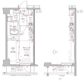 クレイシアIDZ二子新地 203 間取り図